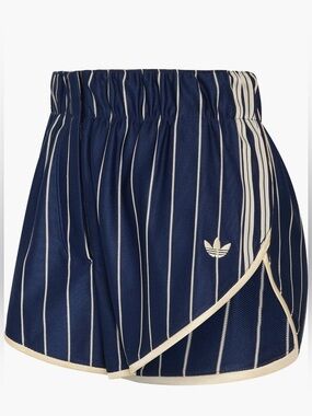 NWT adidas Originals Pinstripe High Waist
Shorts in NIGHT INDIGO/ WARM VANILLA